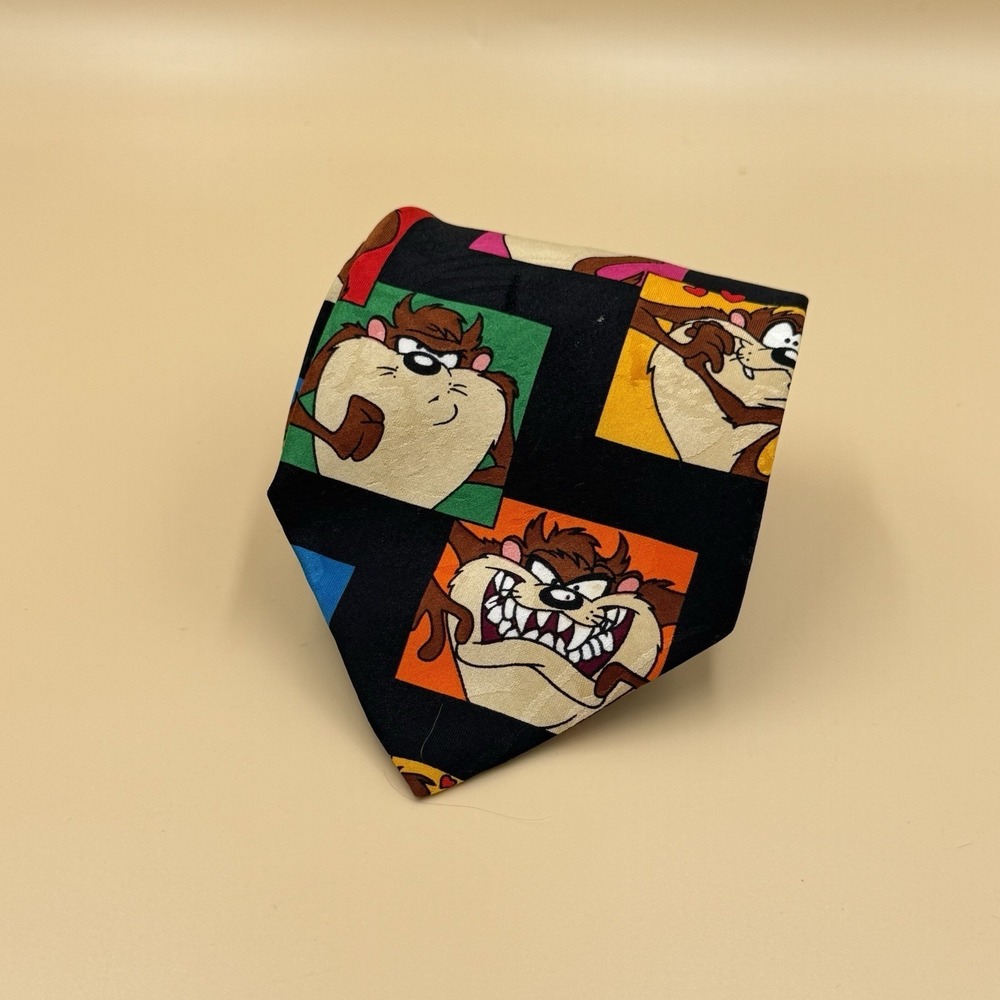Looney Tunes Taz Mania Neck Tie Mens Multi-Colored Expressions Novelty 1993 VTG